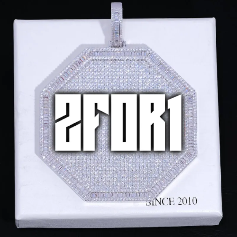 CUSTOM LETTER NECKLACE 3D BIG OCTAGON sold by The GUU Shop