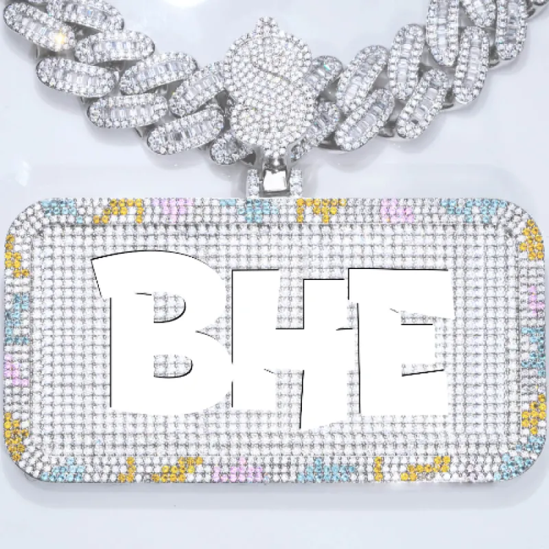 CUSTOM LETTER NECKLACE 3D COLORFUL SQUARE sold by The GUU Shop