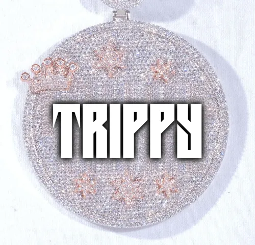 CUSTOM LETTER NECKLACE 3D BIG CROWN DISC sold by The GUU Shop