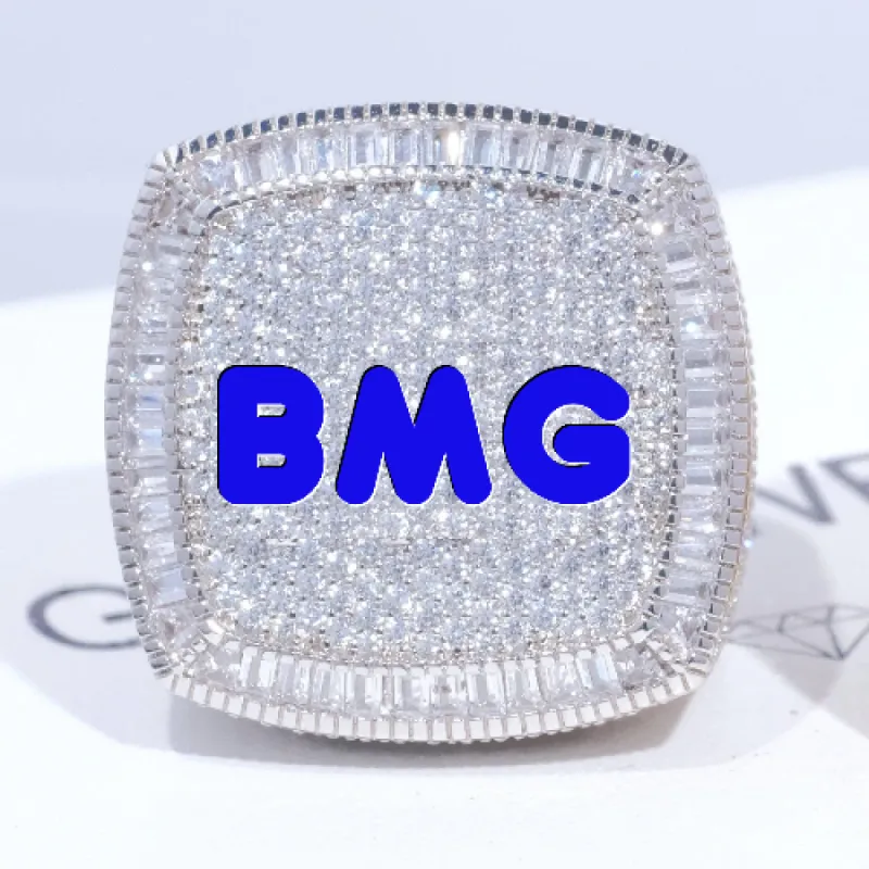CUSTOM LETTER 3D ICED RING sold by The GUU Shop