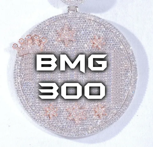 CUSTOM LETTER NECKLACE 3D BIG CROWN DISC sold by The GUU Shop