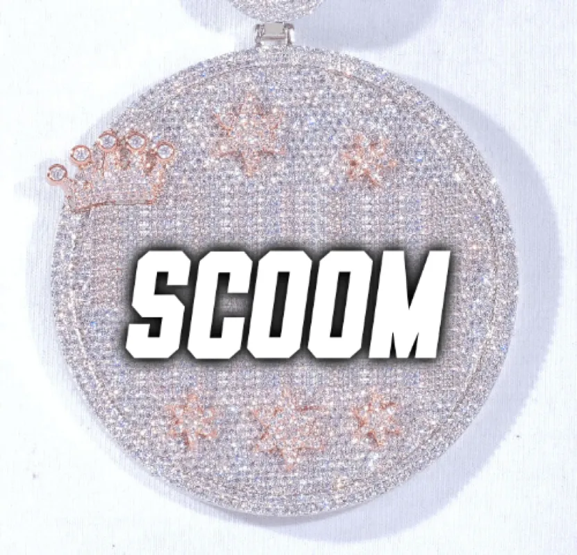 CUSTOM LETTER NECKLACE 3D BIG CROWN DISC sold by The GUU Shop