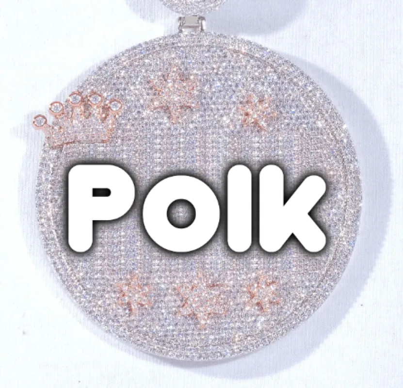 CUSTOM LETTER NECKLACE 3D BIG CROWN DISC sold by The GUU Shop