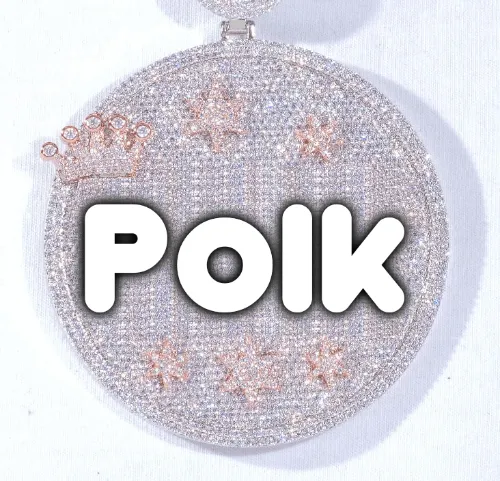 CUSTOM LETTER NECKLACE 3D BIG CROWN DISC sold by The GUU Shop