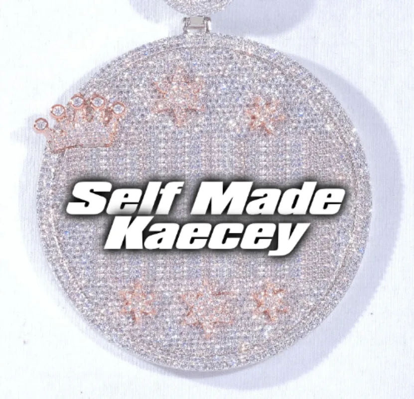 CUSTOM LETTER NECKLACE 3D BIG CROWN DISC sold by The GUU Shop