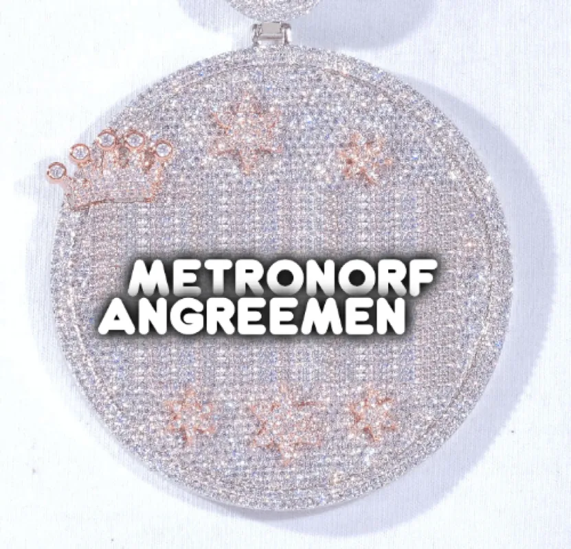 CUSTOM LETTER NECKLACE 3D BIG CROWN DISC sold by The GUU Shop