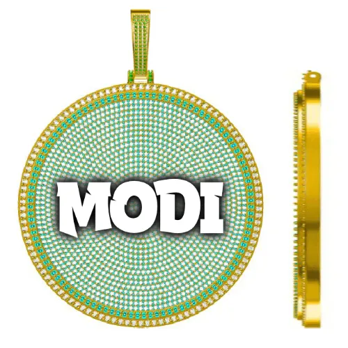 CUSTOM LETTER NECKLACE 3D BIG DISC sold by The GUU Shop