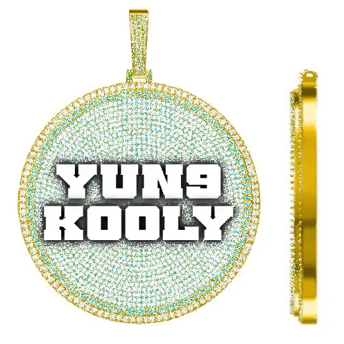 CUSTOM LETTER NECKLACE 3D BIG DISC sold by The GUU Shop