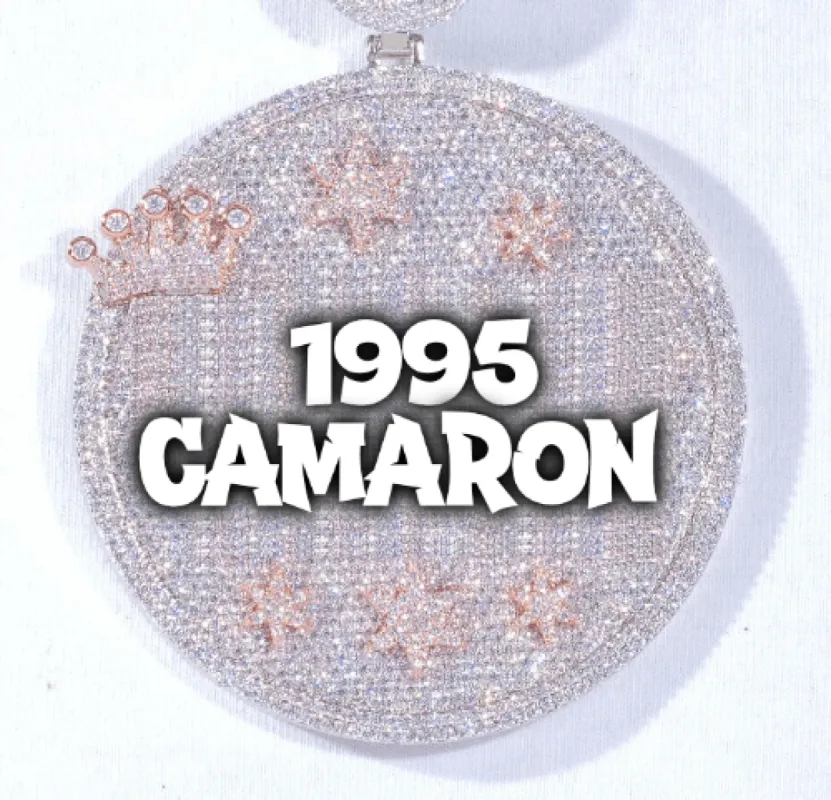 CUSTOM LETTER NECKLACE 3D BIG CROWN DISC sold by The GUU Shop