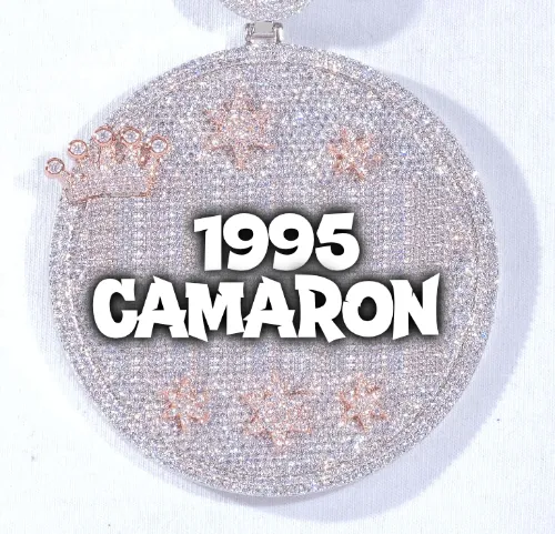 CUSTOM LETTER NECKLACE 3D BIG CROWN DISC sold by The GUU Shop