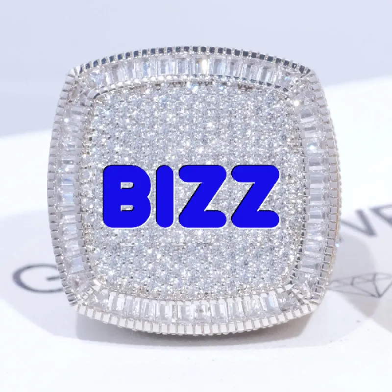 CUSTOM LETTER 3D ICED RING sold by The GUU Shop