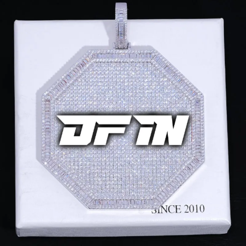 CUSTOM LETTER NECKLACE 3D BIG OCTAGON sold by The GUU Shop