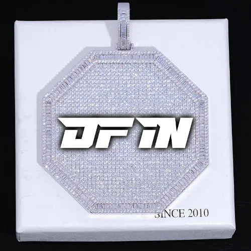 CUSTOM LETTER NECKLACE 3D BIG OCTAGON sold by The GUU Shop