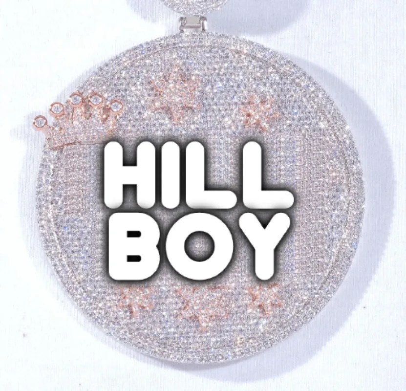 CUSTOM LETTER NECKLACE 3D BIG CROWN DISC sold by The GUU Shop