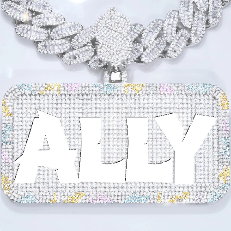 CUSTOM LETTER NECKLACE 3D COLORFUL SQUARE sold by The GUU Shop