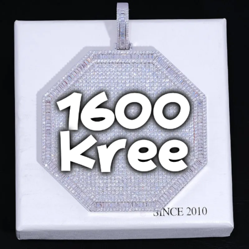 CUSTOM LETTER NECKLACE 3D BIG OCTAGON sold by The GUU Shop