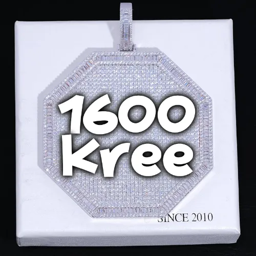 CUSTOM LETTER NECKLACE 3D BIG OCTAGON sold by The GUU Shop