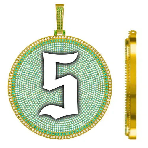 CUSTOM LETTER NECKLACE 3D BIG DISC sold by The GUU Shop