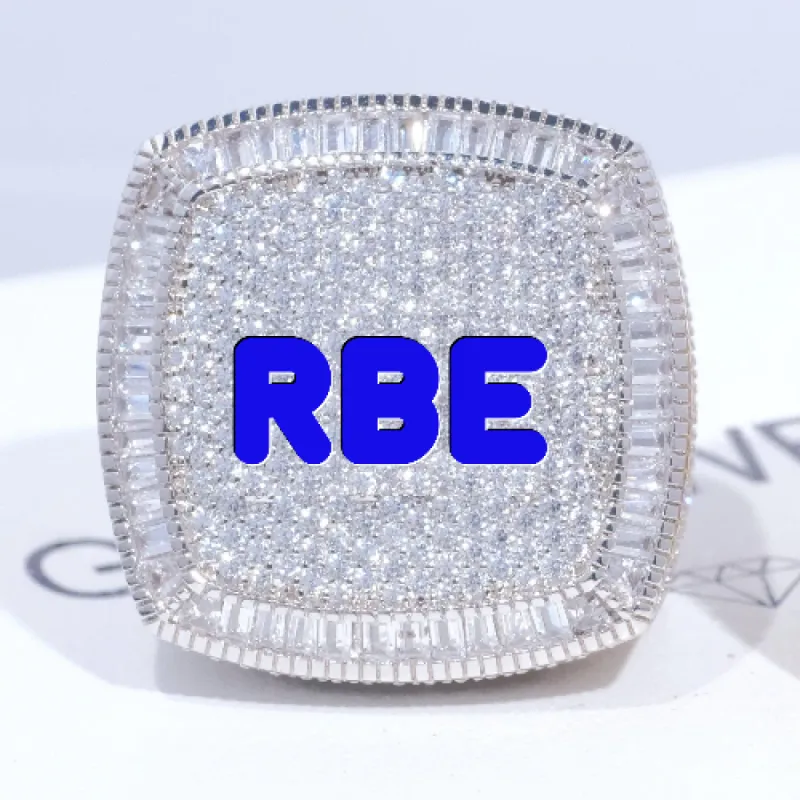 CUSTOM LETTER 3D ICED RING sold by The GUU Shop