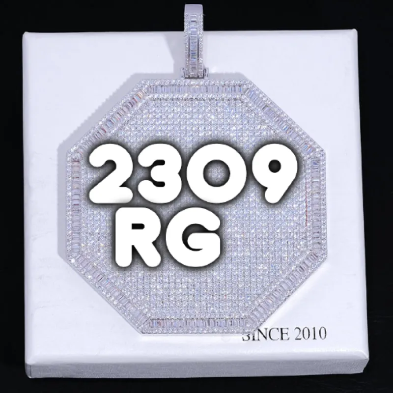 CUSTOM LETTER NECKLACE 3D BIG OCTAGON sold by The GUU Shop