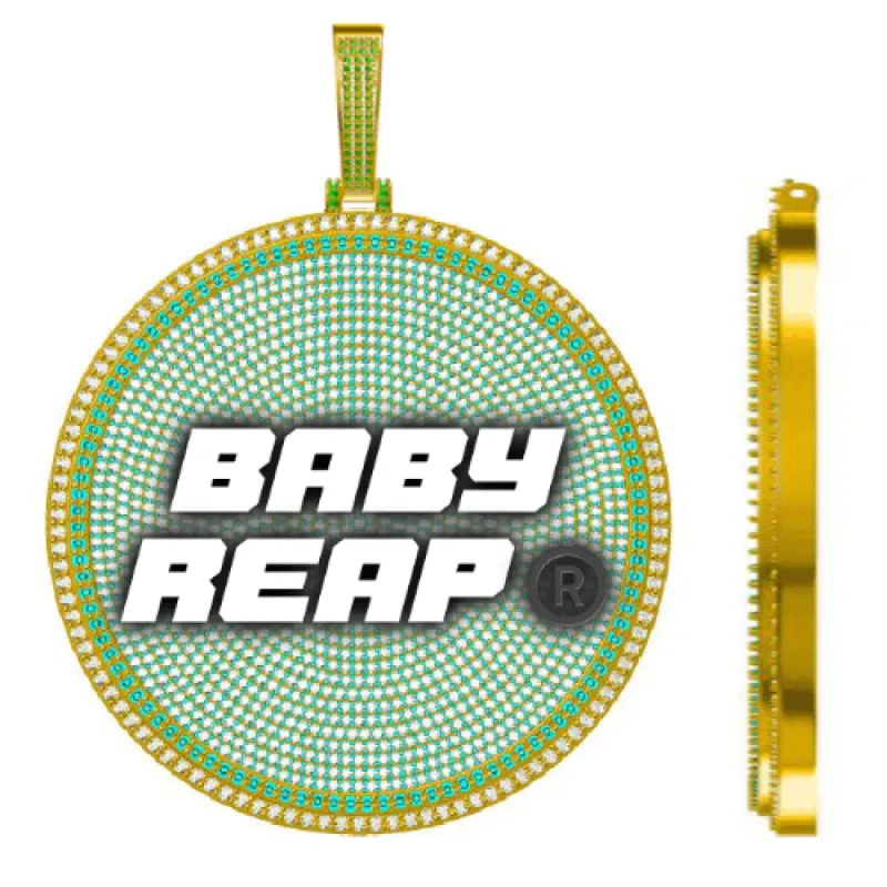 CUSTOM LETTER NECKLACE 3D BIG DISC sold by The GUU Shop