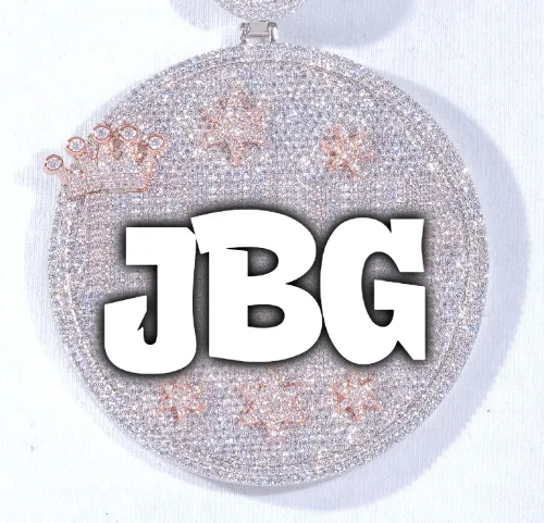 CUSTOM LETTER NECKLACE 3D BIG CROWN DISC sold by The GUU Shop