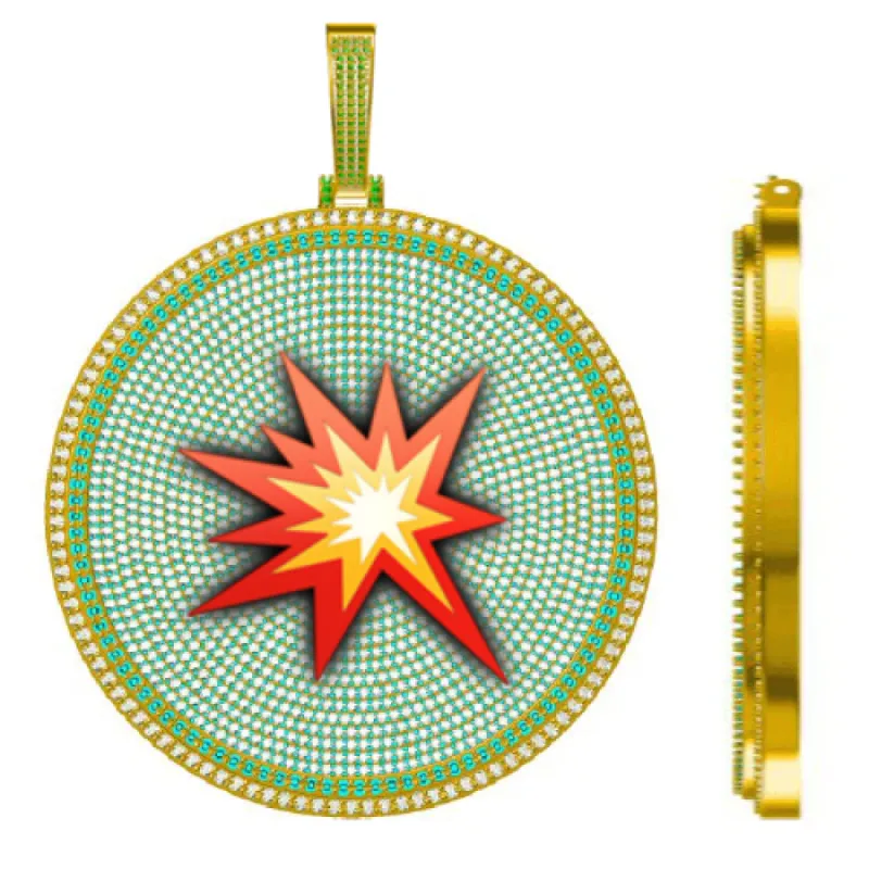 CUSTOM LETTER NECKLACE 3D BIG DISC sold by The GUU Shop