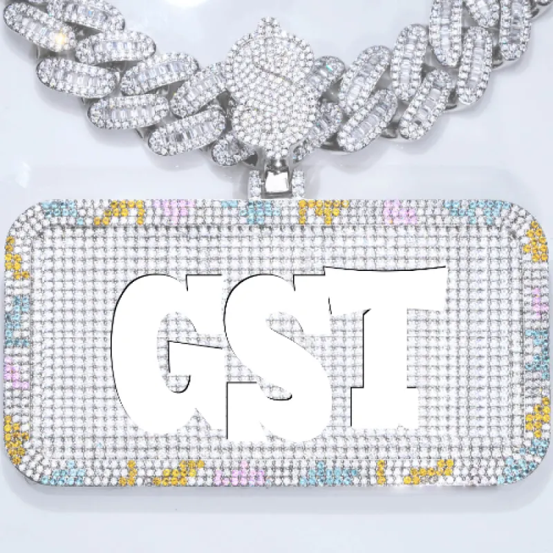 CUSTOM LETTER NECKLACE 3D COLORFUL SQUARE sold by The GUU Shop