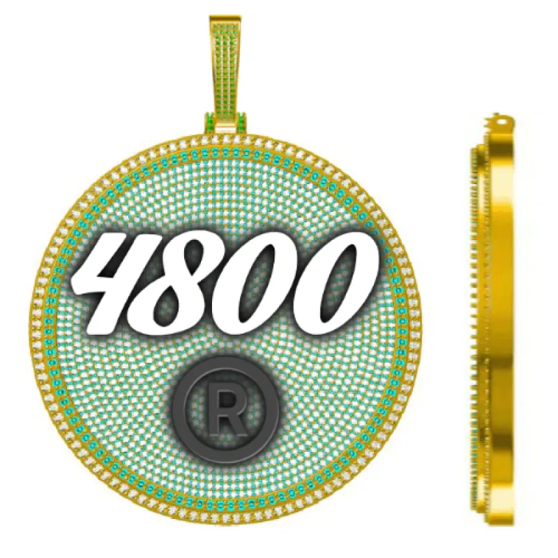 CUSTOM LETTER NECKLACE 3D BIG DISC sold by The GUU Shop