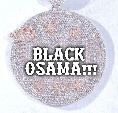 CUSTOM LETTER NECKLACE 3D BIG CROWN DISC sold by The GUU Shop