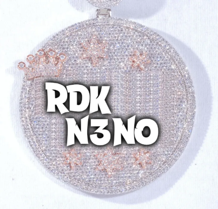 CUSTOM LETTER NECKLACE 3D BIG CROWN DISC sold by The GUU Shop