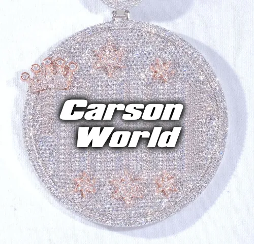 CUSTOM LETTER NECKLACE 3D BIG CROWN DISC sold by The GUU Shop