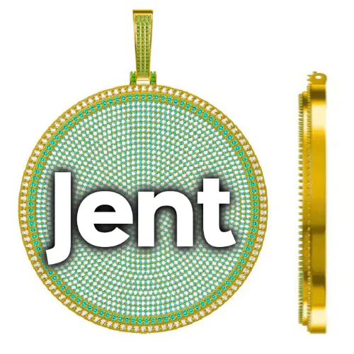 CUSTOM LETTER NECKLACE 3D BIG DISC sold by The GUU Shop