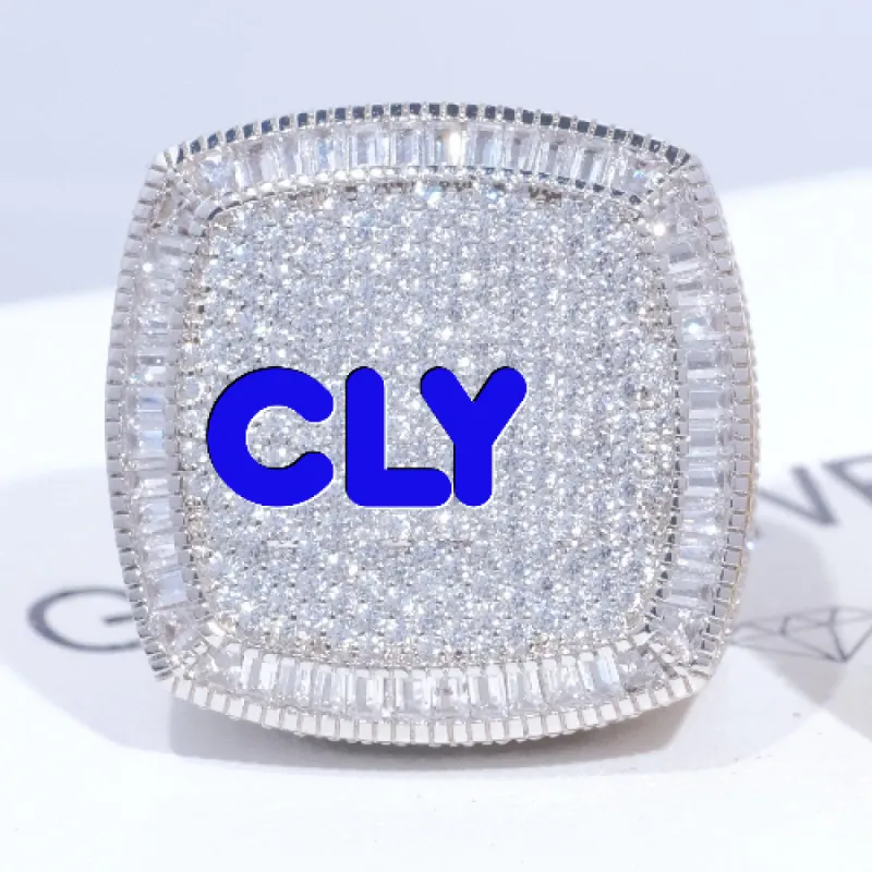 CUSTOM LETTER 3D ICED RING sold by The GUU Shop