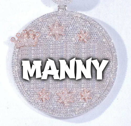 CUSTOM LETTER NECKLACE 3D BIG CROWN DISC sold by The GUU Shop