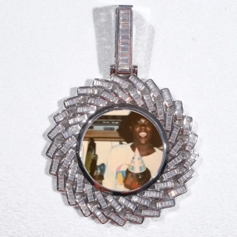 Large 3D Baguette Custom Picture Pendant sold by The GUU Shop