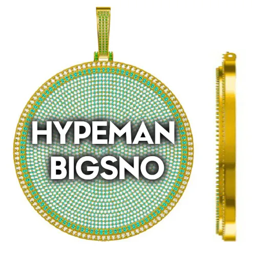 CUSTOM LETTER NECKLACE 3D BIG DISC sold by The GUU Shop