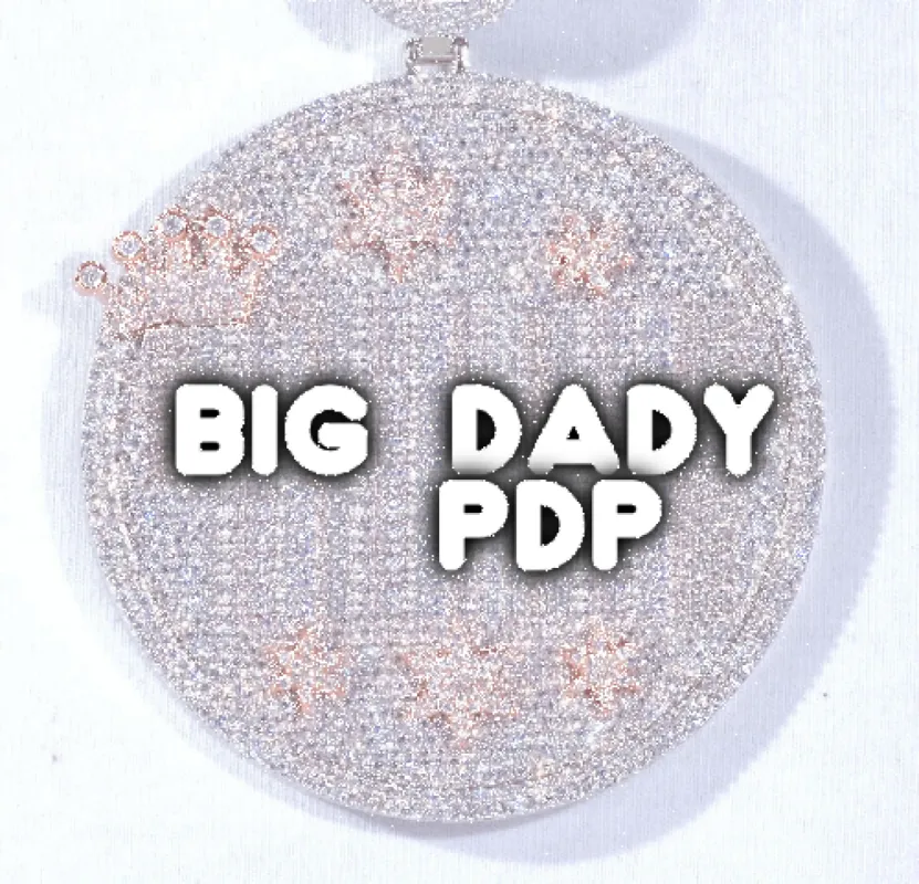 CUSTOM LETTER NECKLACE 3D BIG CROWN DISC sold by The GUU Shop