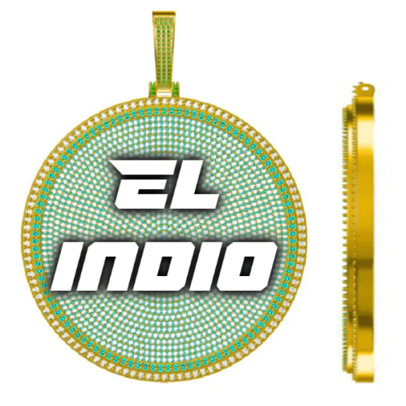 CUSTOM LETTER NECKLACE 3D BIG DISC sold by The GUU Shop