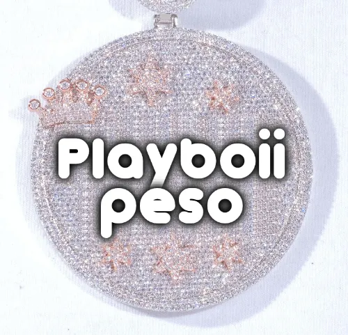 CUSTOM LETTER NECKLACE 3D BIG CROWN DISC sold by The GUU Shop