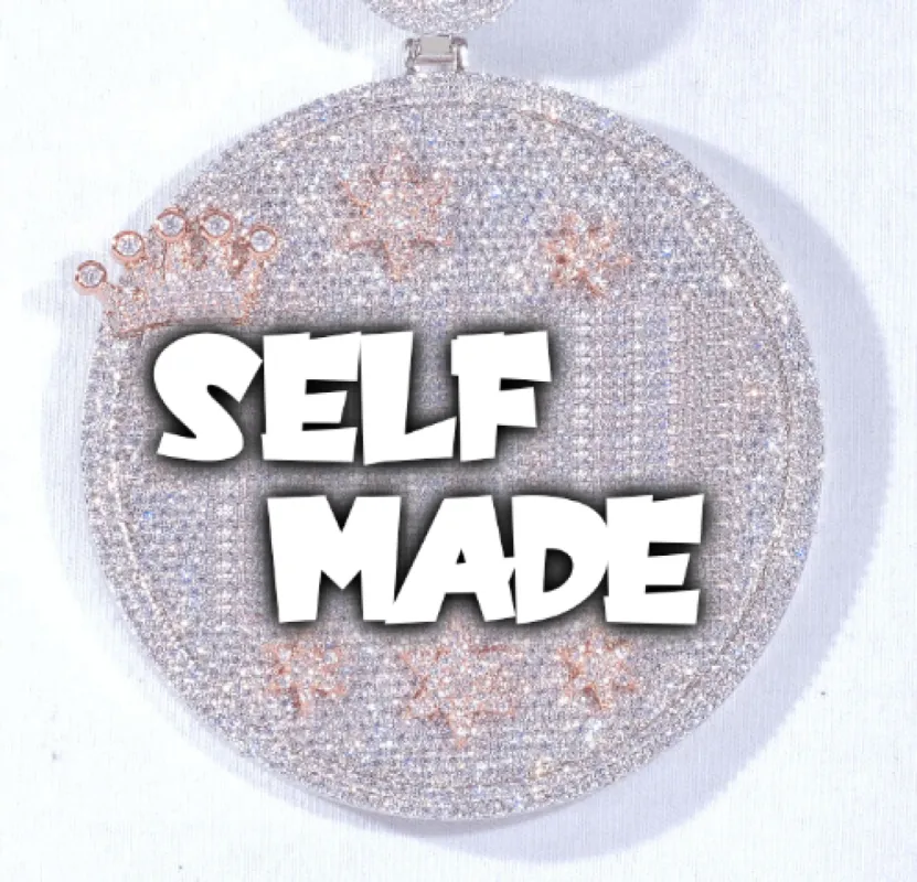 CUSTOM LETTER NECKLACE 3D BIG CROWN DISC sold by The GUU Shop