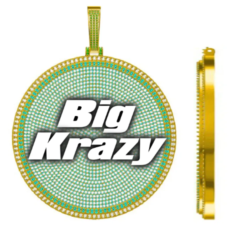 CUSTOM LETTER NECKLACE 3D BIG DISC sold by The GUU Shop