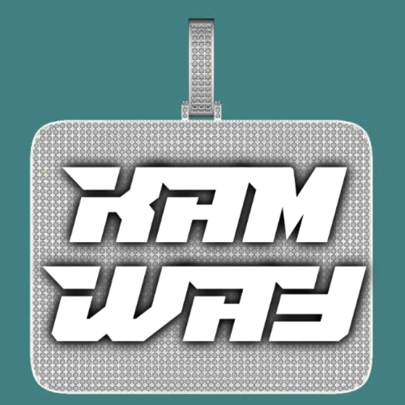 CUSTOM LETTER NECKLACE 3D BIG SQUARE sold by The GUU Shop