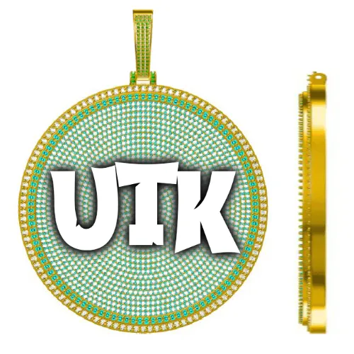 CUSTOM LETTER NECKLACE 3D BIG DISC sold by The GUU Shop