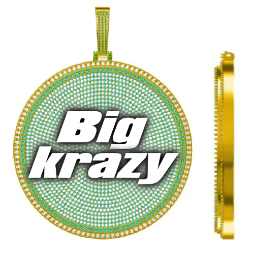 CUSTOM LETTER NECKLACE 3D BIG DISC sold by The GUU Shop