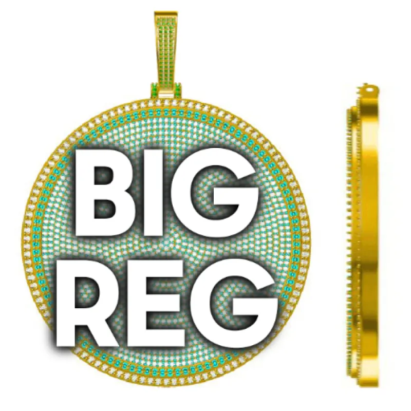 CUSTOM LETTER NECKLACE 3D BIG DISC sold by The GUU Shop