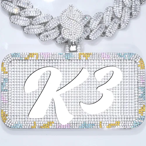 CUSTOM LETTER NECKLACE 3D COLORFUL SQUARE sold by The GUU Shop