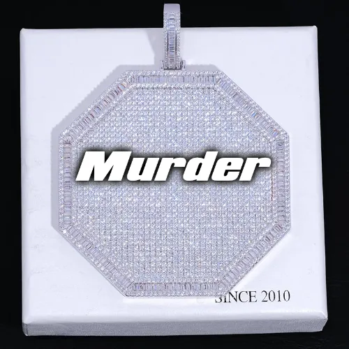 CUSTOM LETTER NECKLACE 3D BIG OCTAGON sold by The GUU Shop