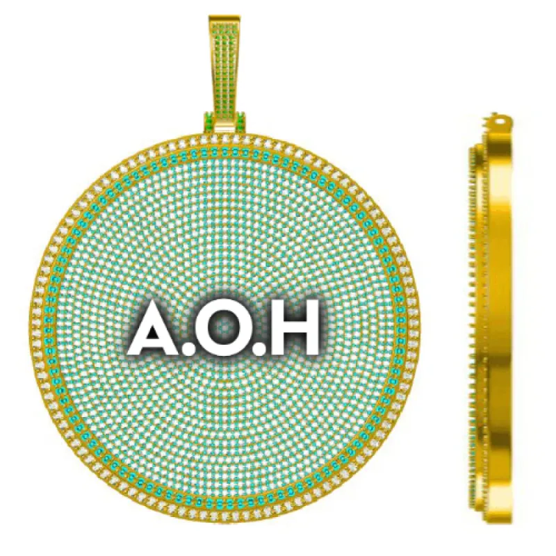 CUSTOM LETTER NECKLACE 3D BIG DISC sold by The GUU Shop