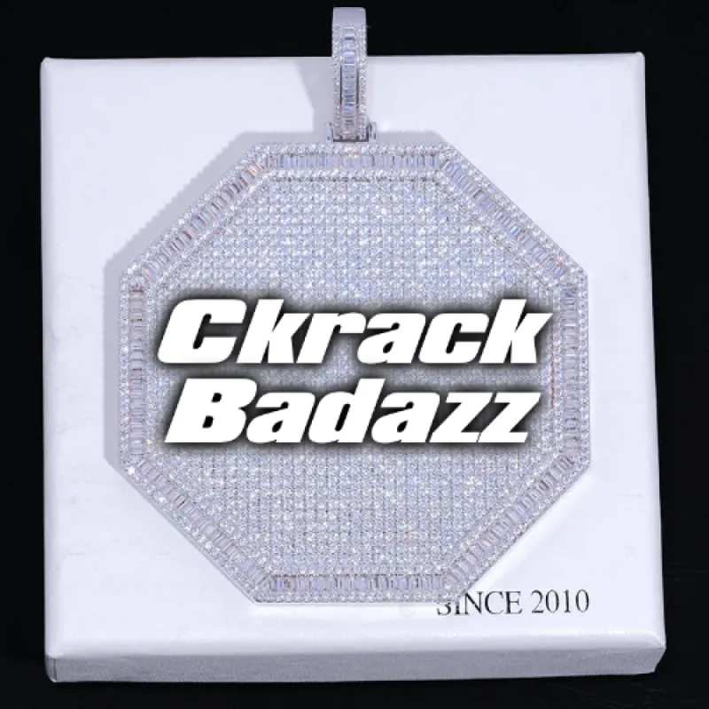 CUSTOM LETTER NECKLACE 3D BIG OCTAGON sold by The GUU Shop